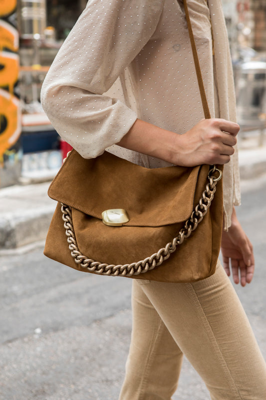 CIARA LARGE (camel suede genuine leather)