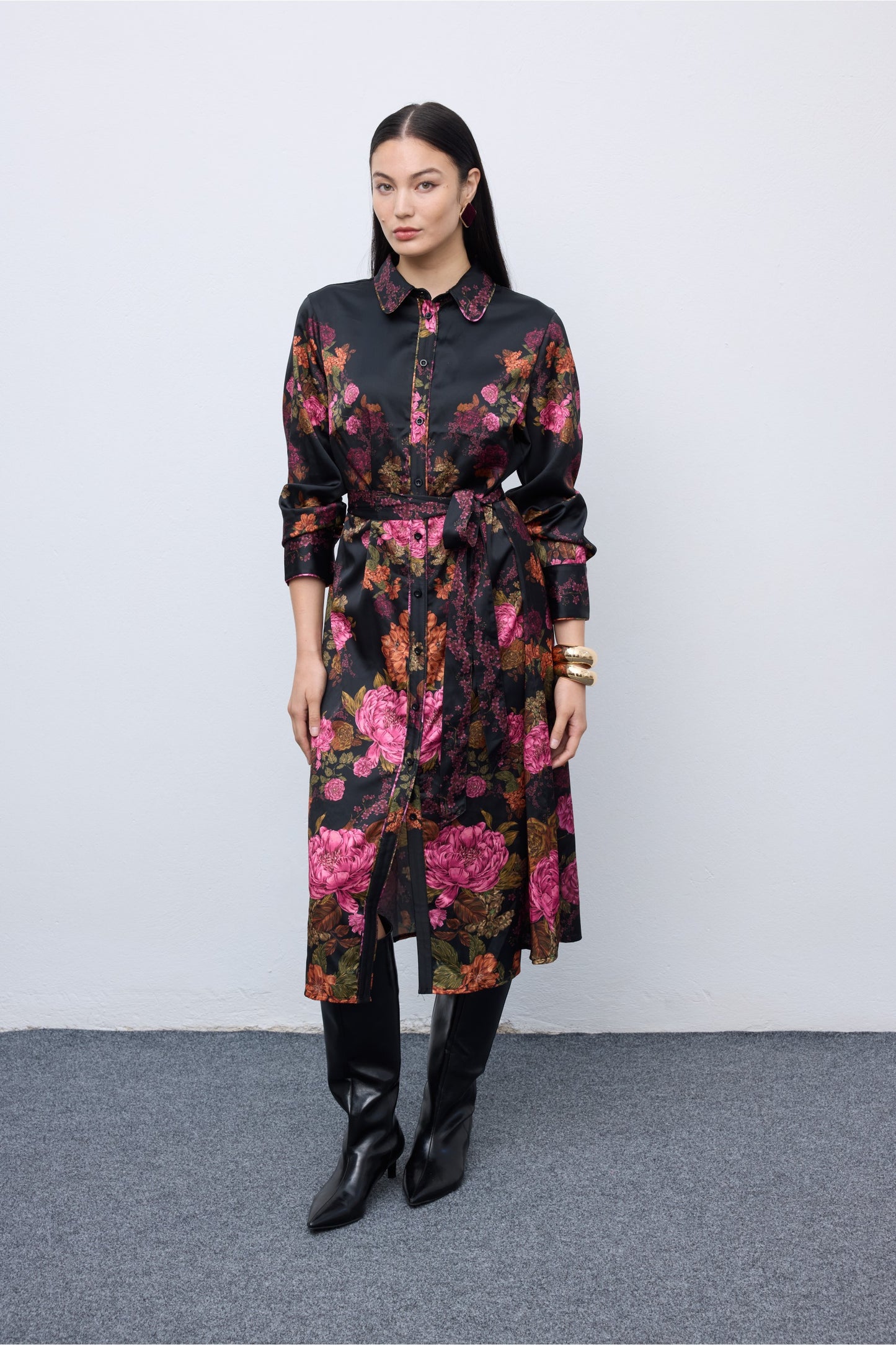 Winter Bloom Shirtdress