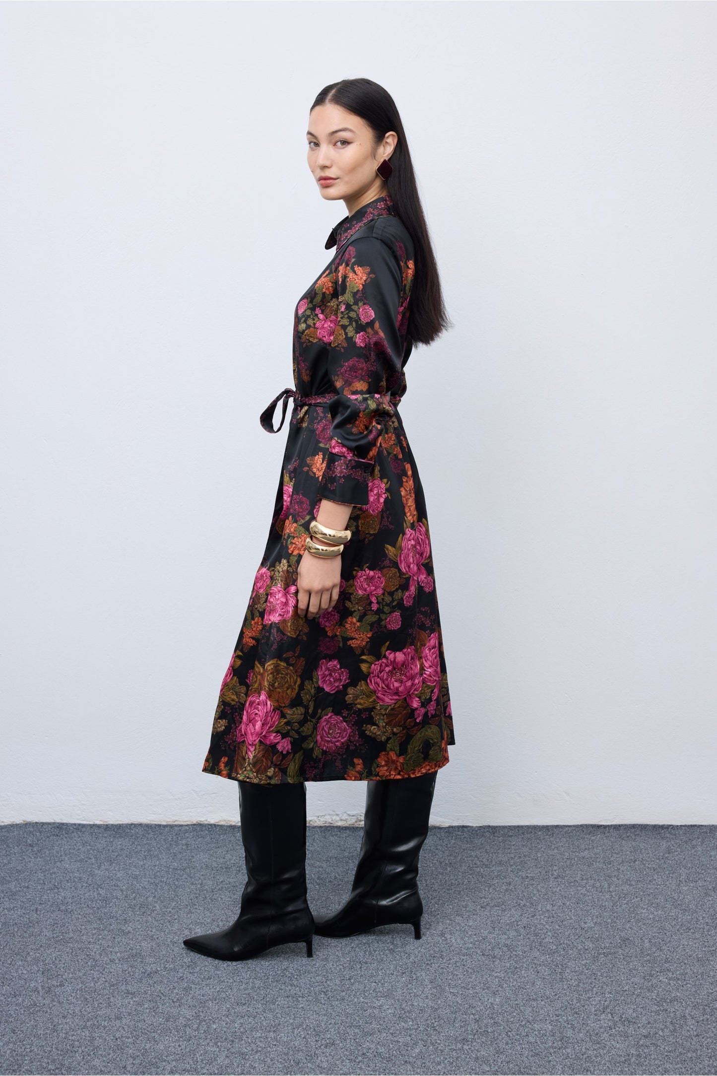 Winter Bloom Shirtdress