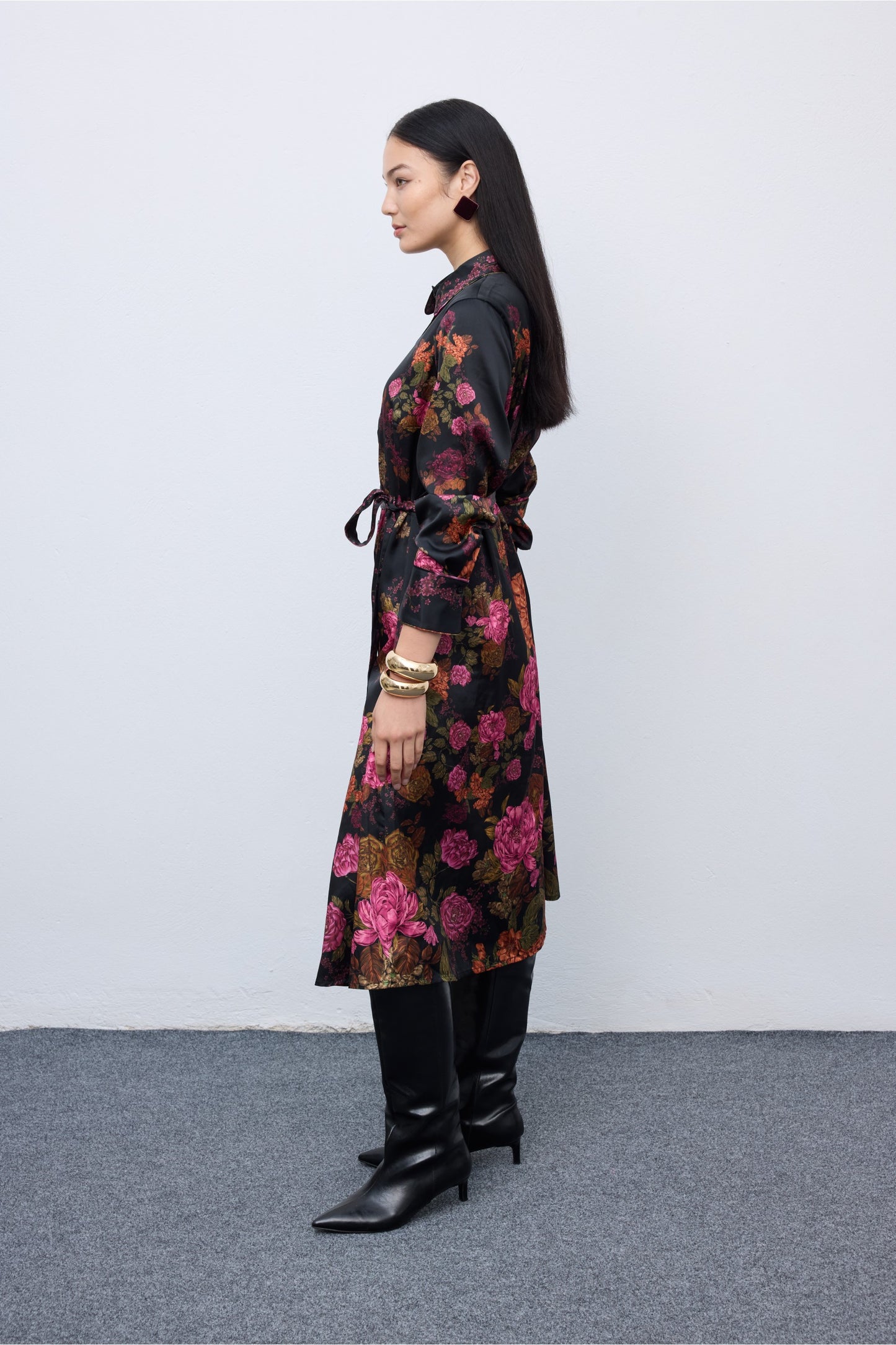 Winter Bloom Shirtdress