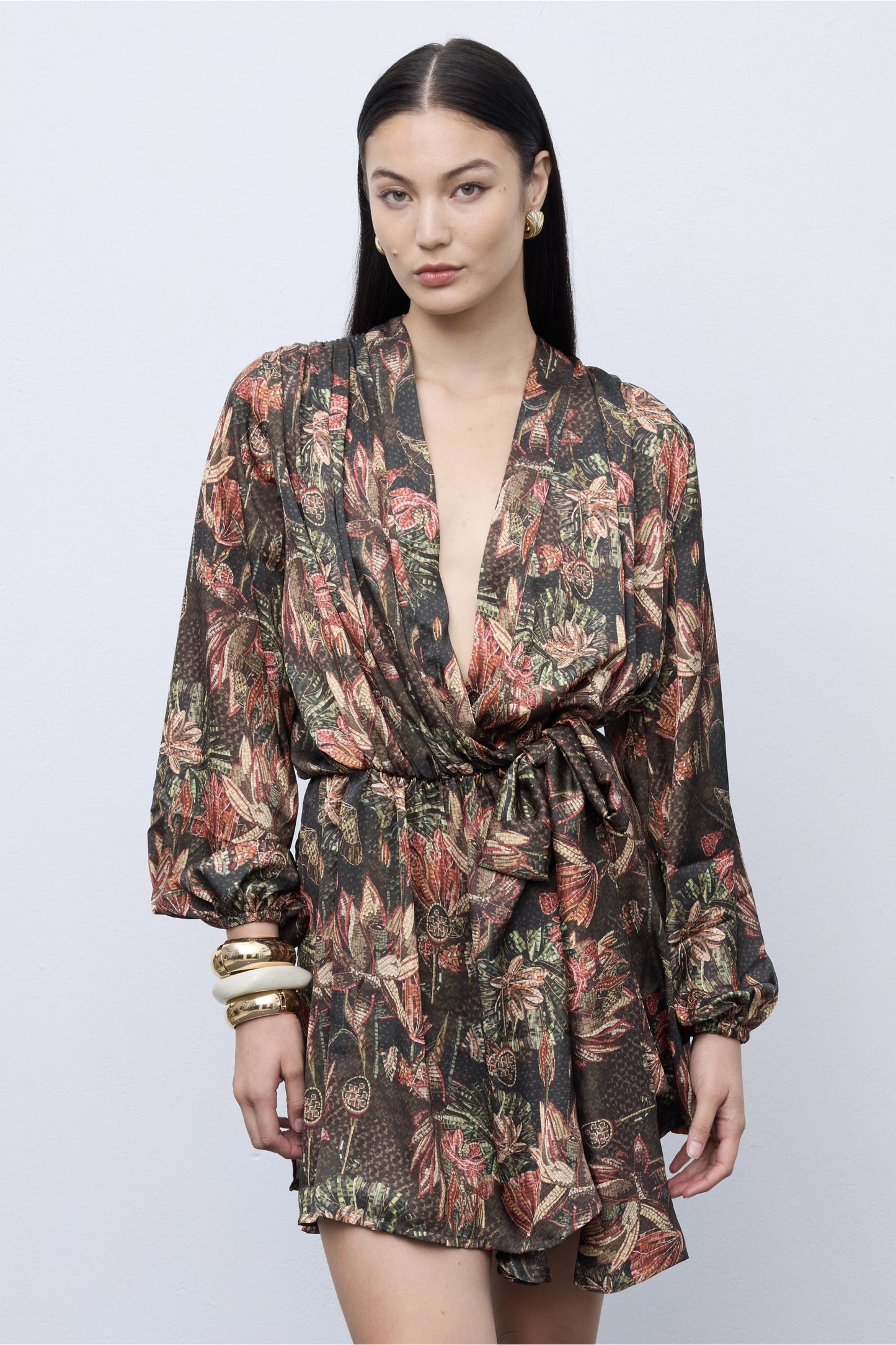 Mosaic Oasis Mini Wrap Dress