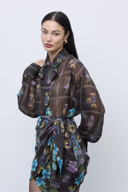 Mocha Bloom Oversized Shirt