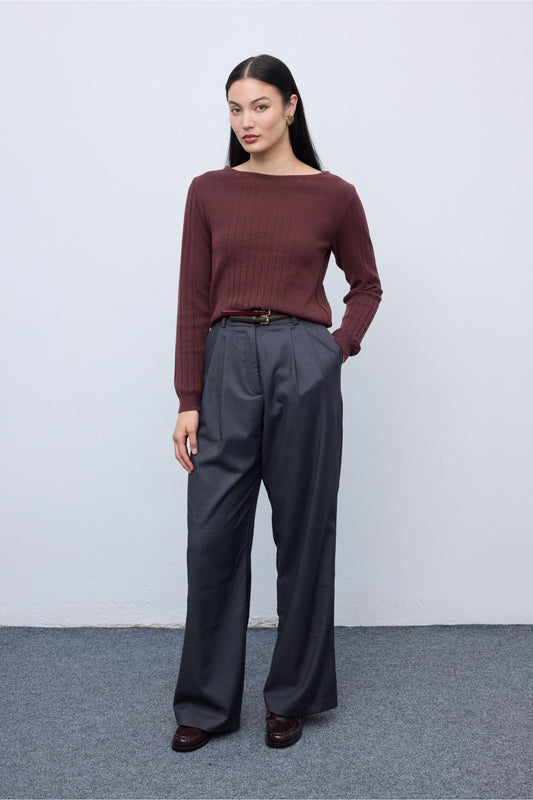 Stefani Knit Top Brown