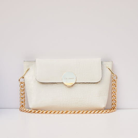 CLAIRE medium (white croco)