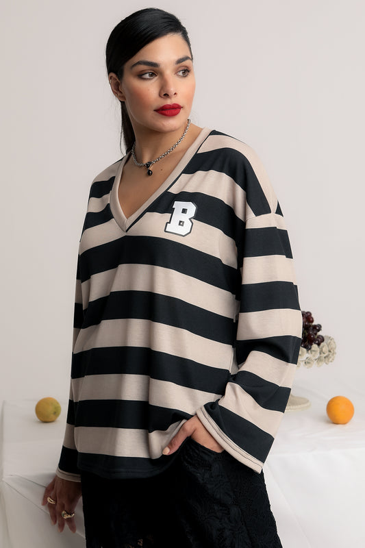 LILIANA (BLACK&IVOUAR) BLOUSE