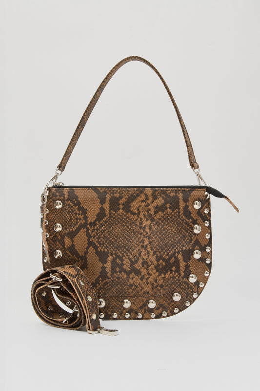 ECLIPSE ΔΕΡΜΑΤΙΝΗ ΤΣΑΝΤΑ ΩΜΟΥ ΜΕ ΤΡΟΥΚ SNAKE PRINT