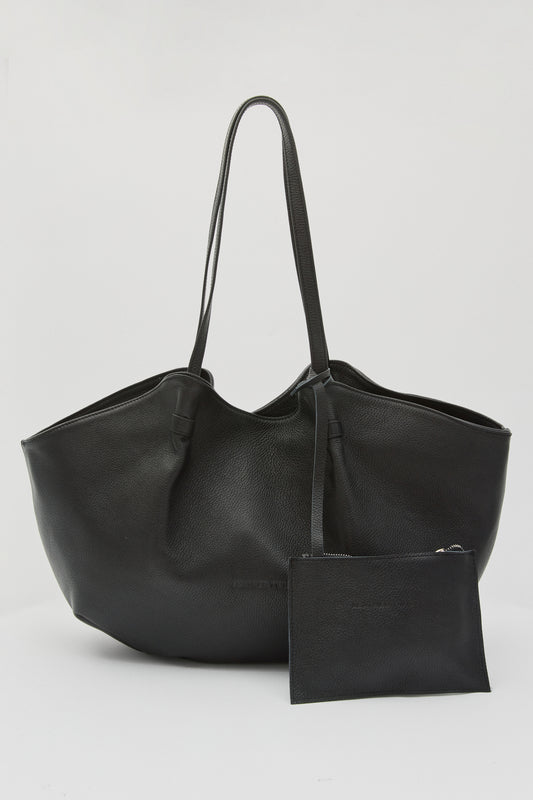 BLUSH ΔEΡΜΑΤΙΝΗ SHOPPER ΤΣΑΝΤΑ ΜΑΥΡΗ