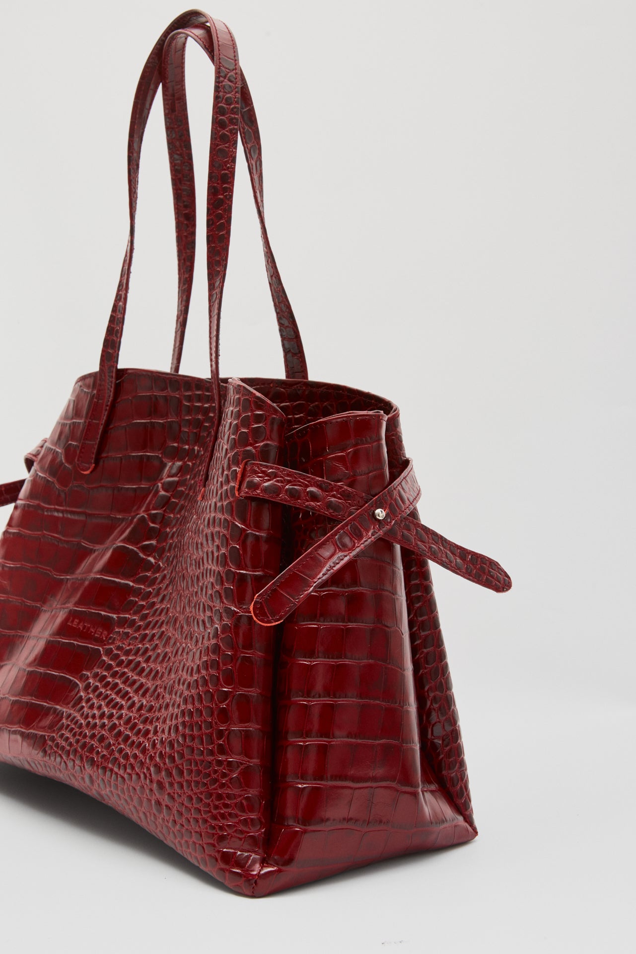 LORENE ΔEΡΜΑΤΙΝΗ SHOPPER ΤΣΑΝΤΑ ΜΠΟΡΝTΩ  ΚΡΟΚΟ