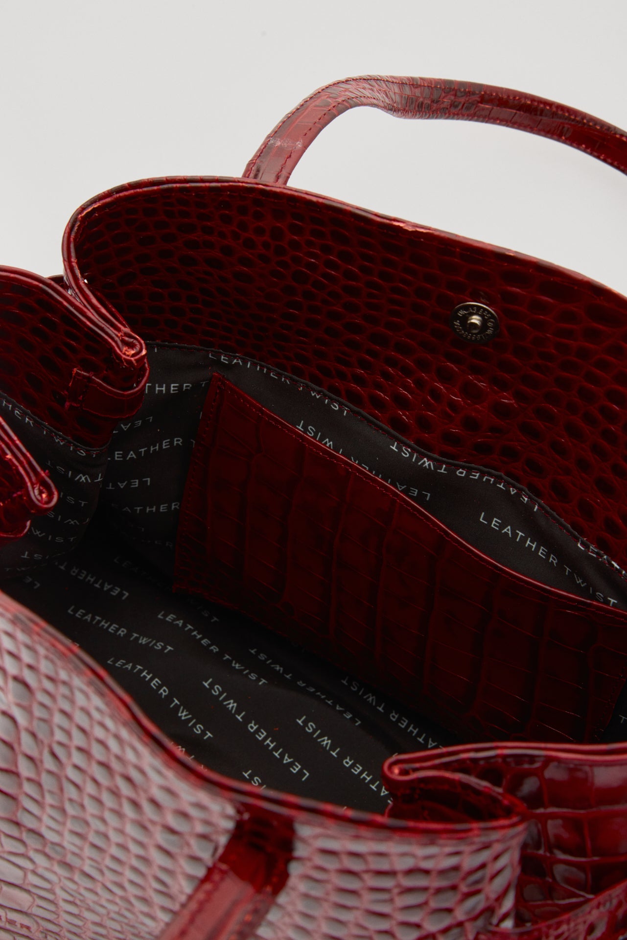 LORENE ΔEΡΜΑΤΙΝΗ SHOPPER ΤΣΑΝΤΑ ΜΠΟΡΝTΩ  ΚΡΟΚΟ