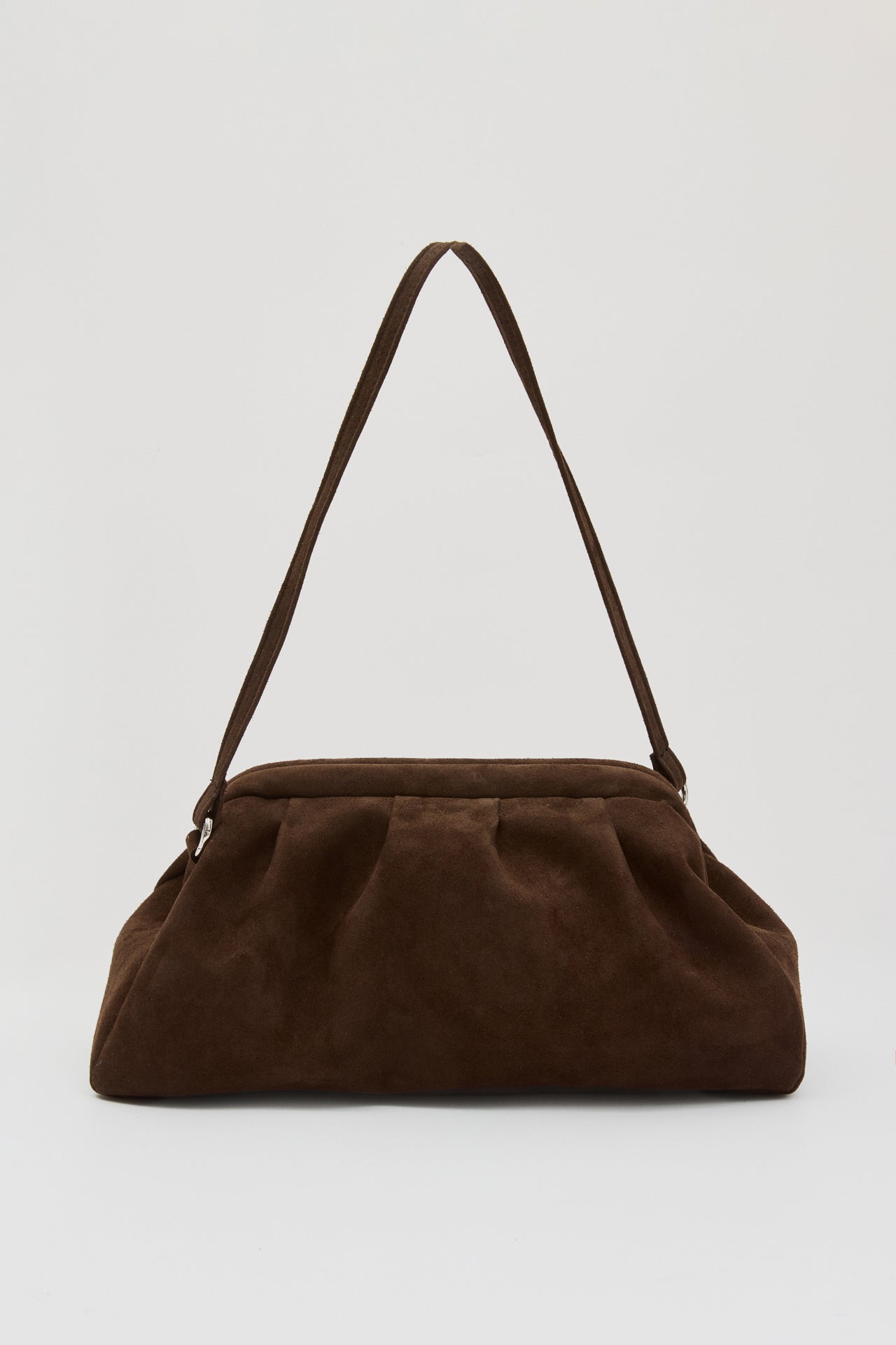 DIMI CLUTCH SUEDE ΤΣΑΝΤΑ ΚΑΦΕ