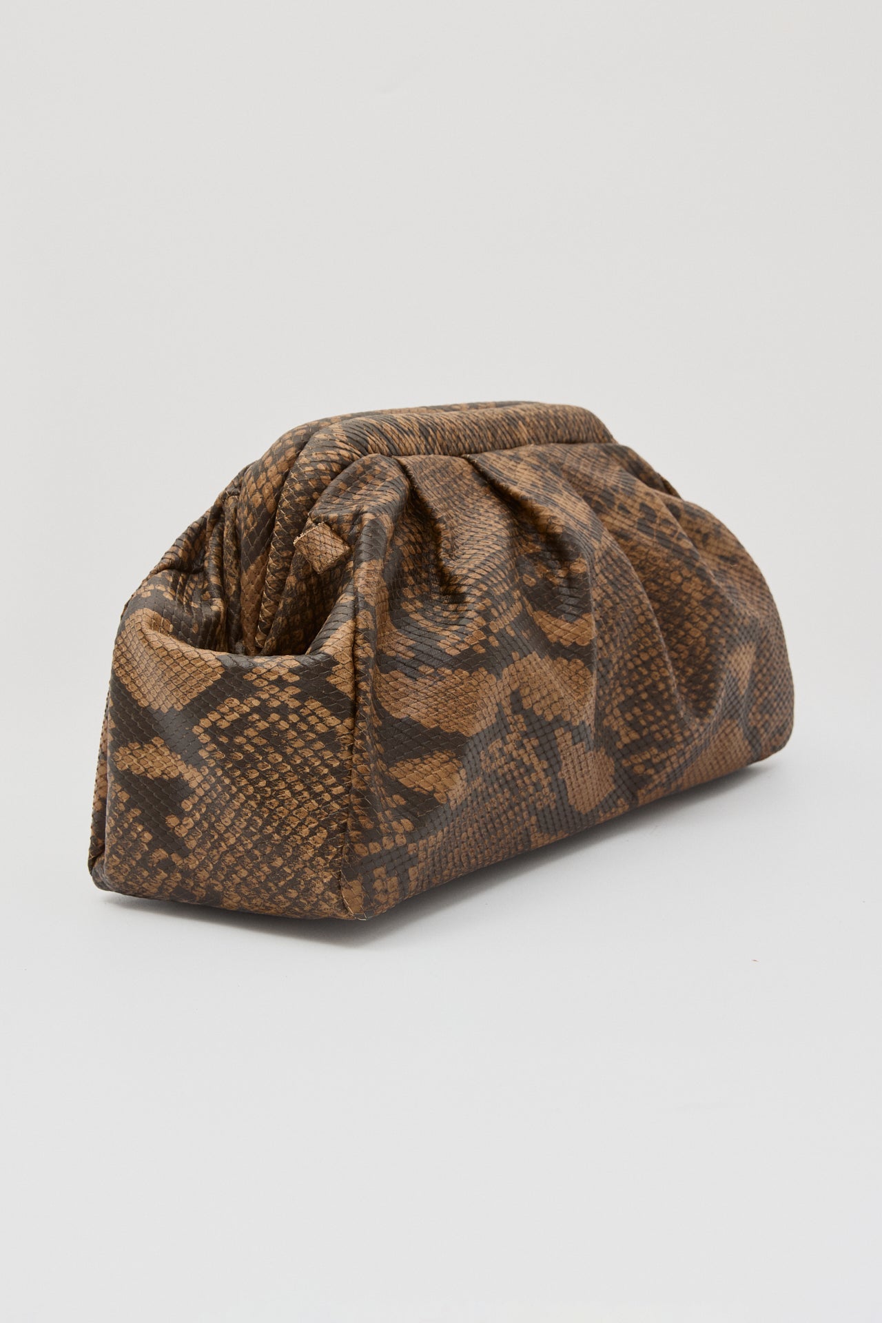 DIMI ΔΕΡΜΑΤΙΝΗ CLUTCH ΤΣΑΝΤΑ SNAKE PRINT