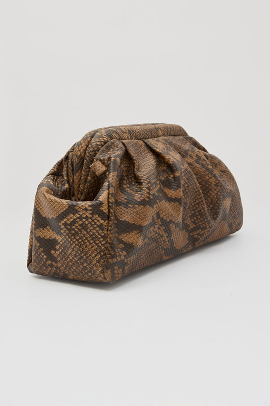 DIMI ΔΕΡΜΑΤΙΝΗ CLUTCH ΤΣΑΝΤΑ SNAKE PRINT