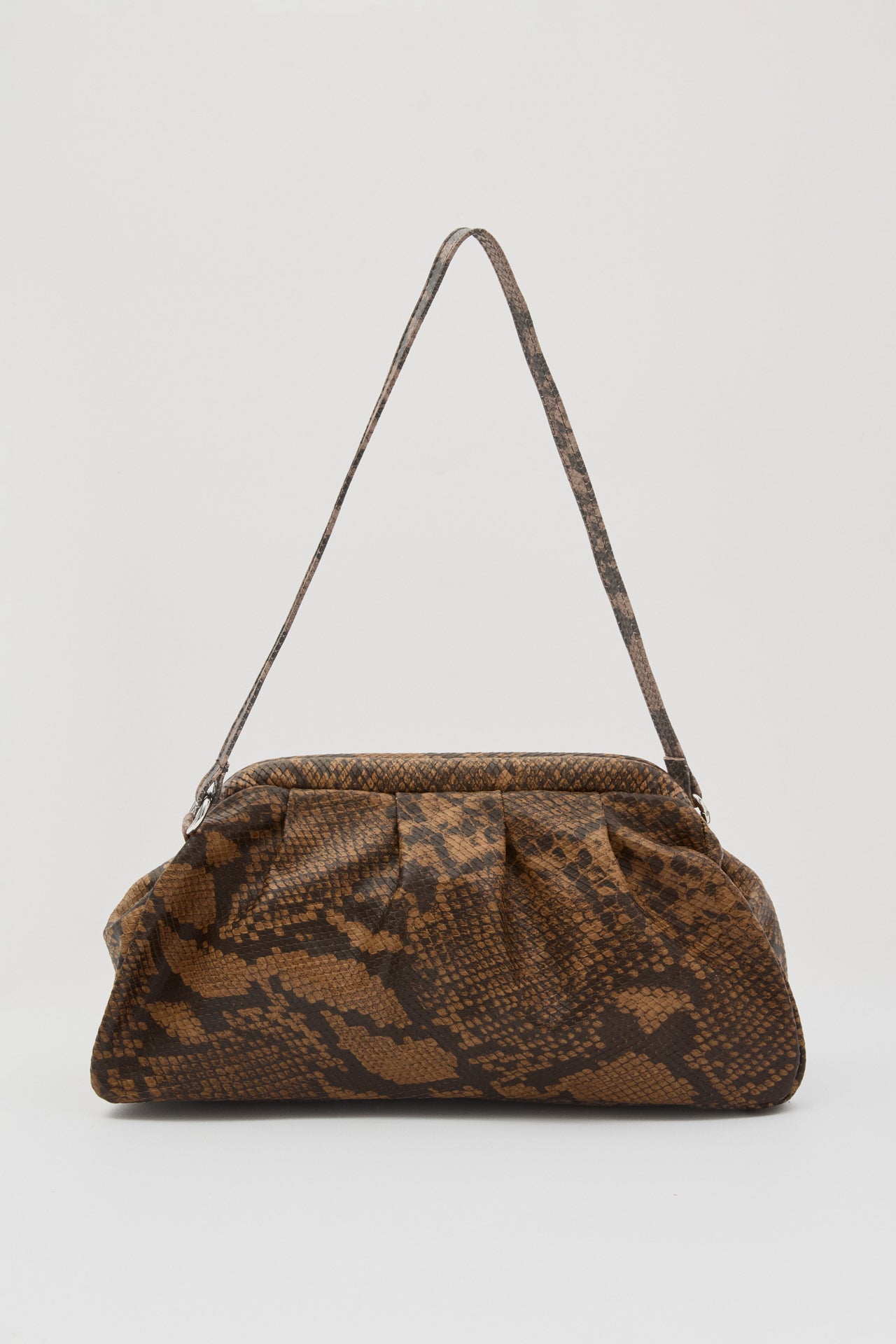 DIMI ΔΕΡΜΑΤΙΝΗ CLUTCH ΤΣΑΝΤΑ SNAKE PRINT
