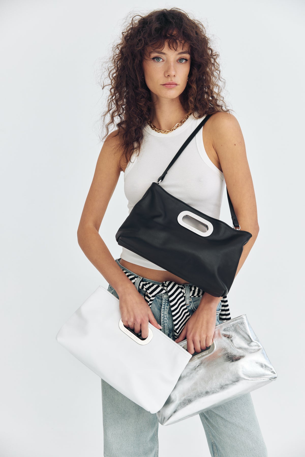 GOT HER ΔΕΡΜΑΤΙΝΗ CLUTCH ΤΣΑΝΤΑ ΜΑΥΡΗ