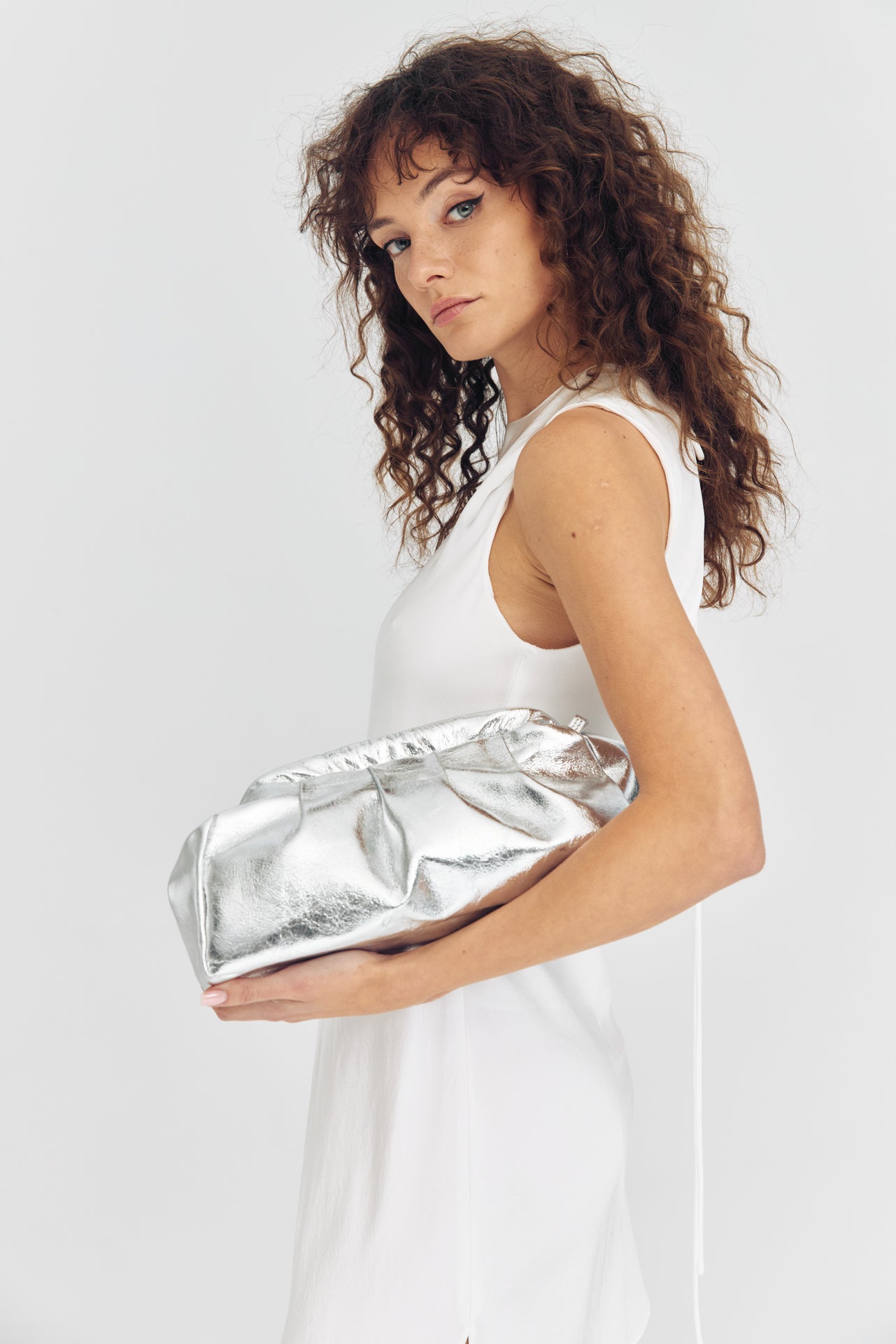 DIMI ΔΕΡΜΑΤΙΝΗ CLUTCH ΤΣΑΝΤΑ ΑΣΗΜΙ