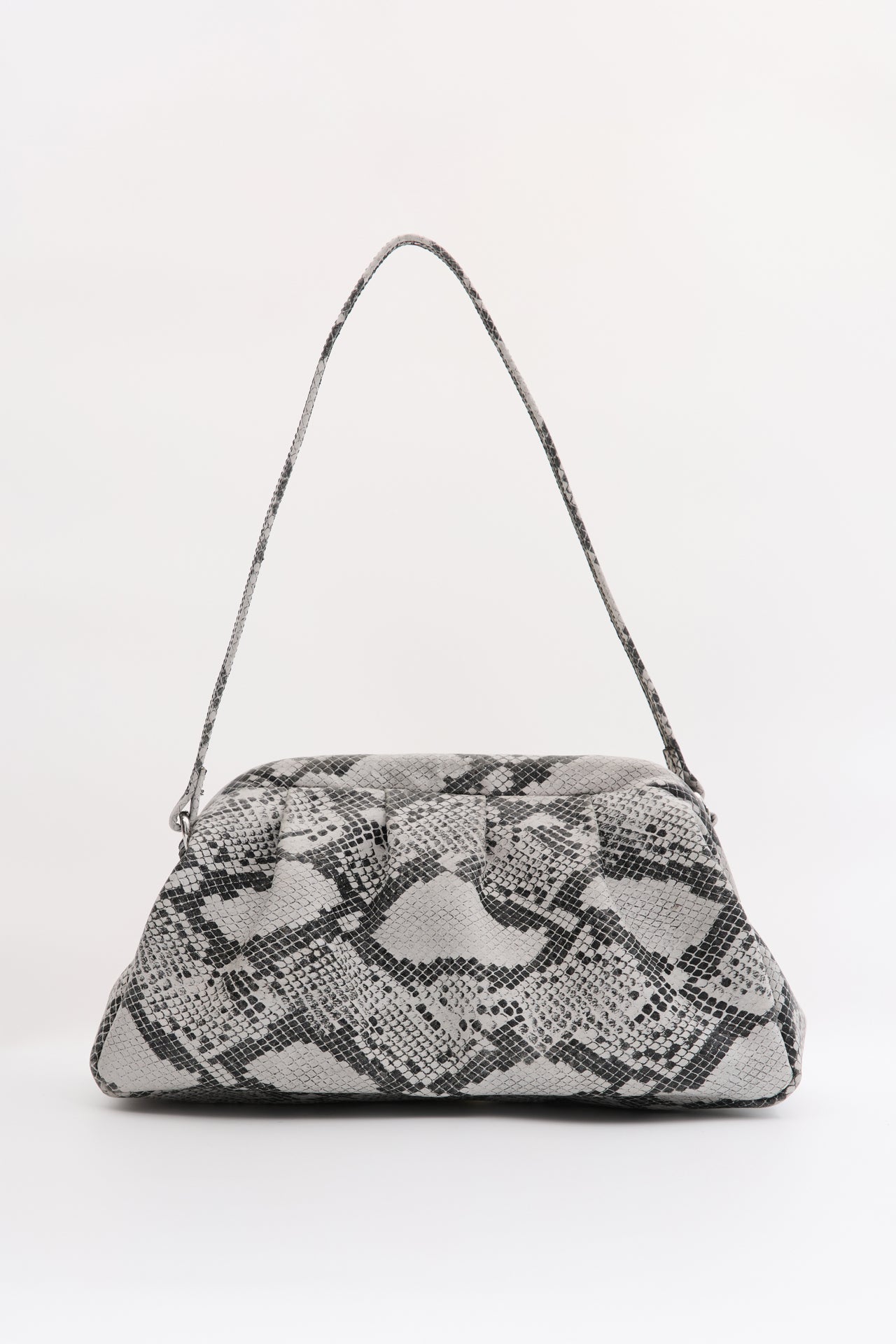 DIMI ΔΕΡΜΑΤΙΝΗ CLUTCH ΤΣΑΝΤΑ ΦΙΔΙ ΛΕΥΚΟ