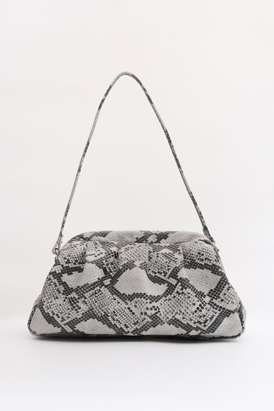 DIMI ΔΕΡΜΑΤΙΝΗ CLUTCH ΤΣΑΝΤΑ ΦΙΔΙ ΛΕΥΚΟ