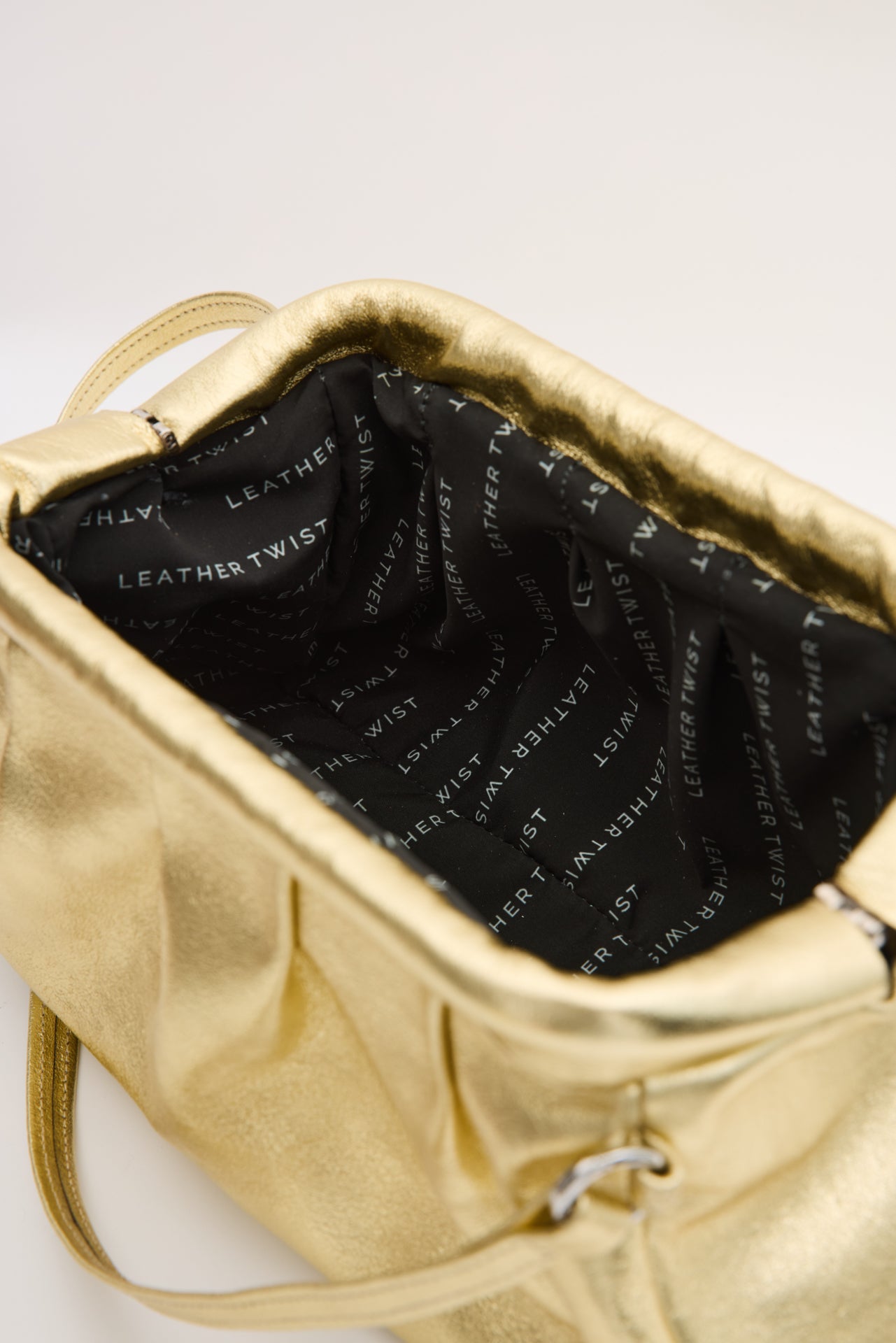 DIMI ΔΕΡΜΑΤΙΝΗ CLUTCH ΤΣΑΝΤΑ ΧΡΥΣΗ