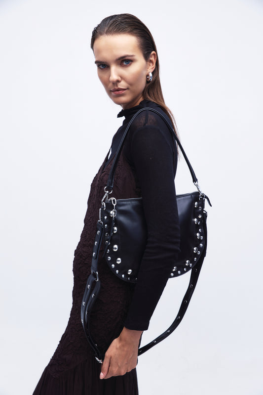 ECLIPSE ΔΕΡΜΑΤΙΝΗ ΤΣΑΝΤΑ ΩΜΟΥ ΜΕ ΤΡΟΥΚ ΜΑΥΡΗ