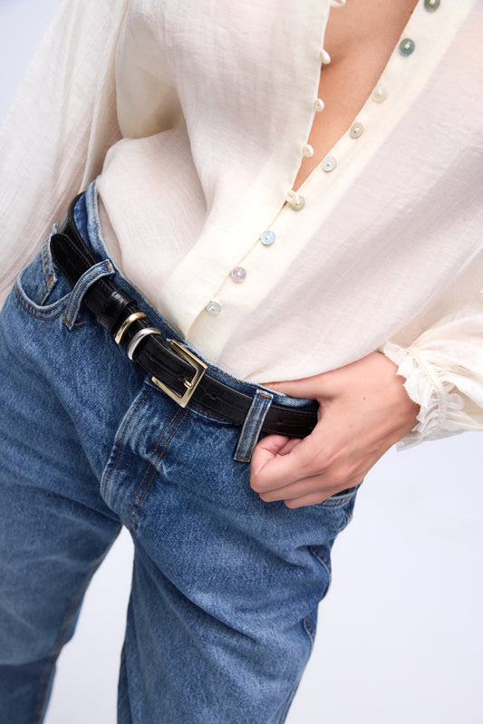 ELLIS ΔΕΡΜΑΤΙΝΗ ΓΥΝΑΙΚΕΙΑ ΖΩΝΗ ΚΡΟΚΟ ΜΑΥΡΟ