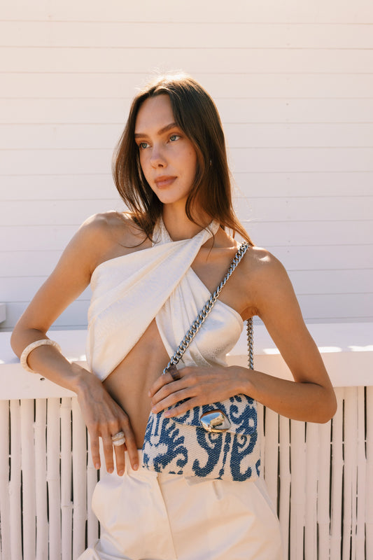 MAYA MINIBAG (blue boho fabric)