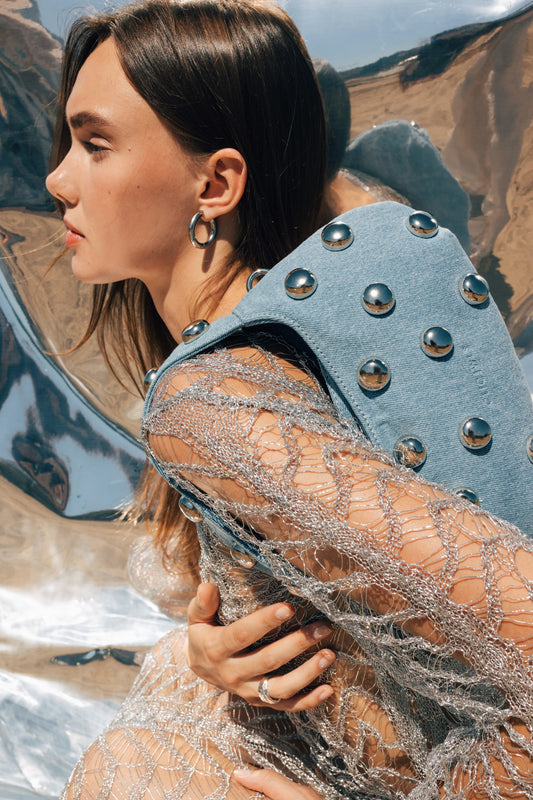 CANDY MINI (denim with studs)