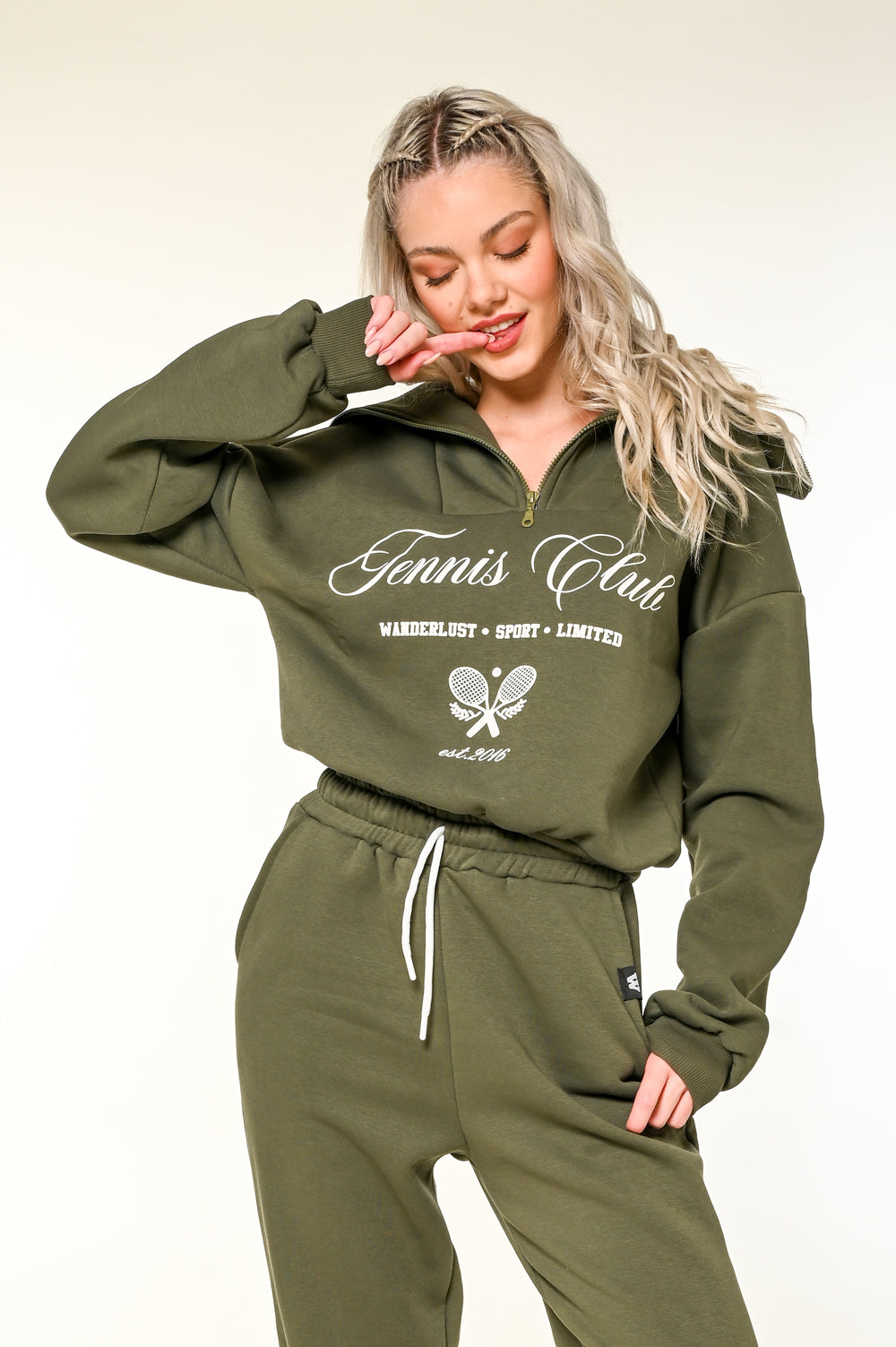 Tennis Hoodie Set Khaki