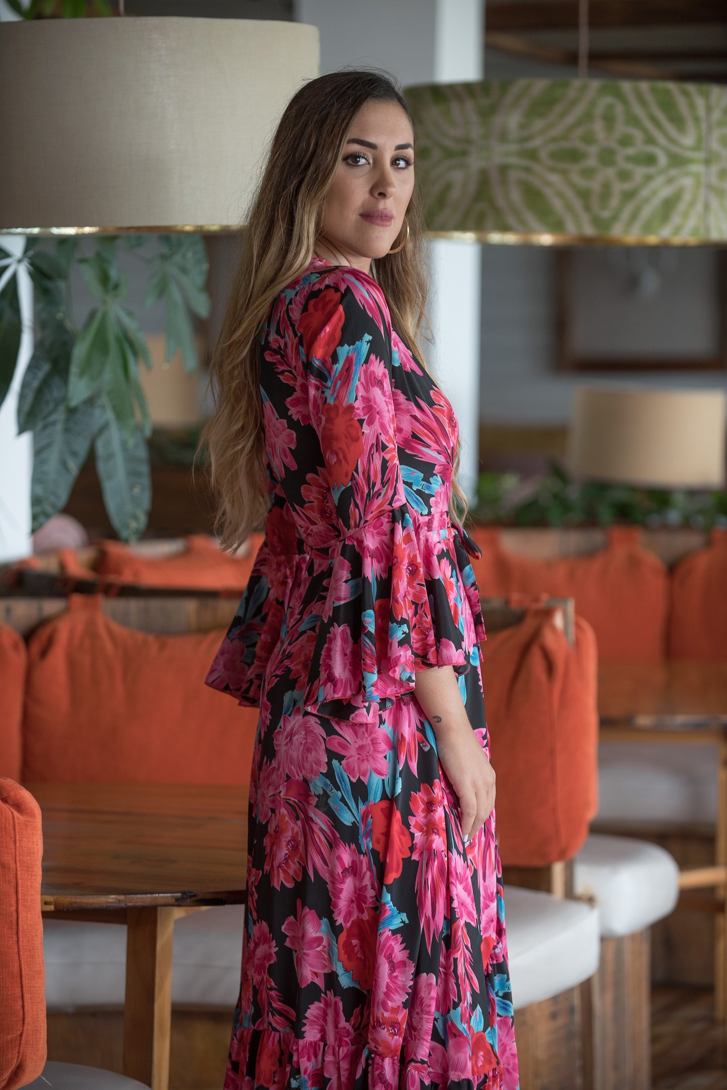 Pink Blossom Wrap Dress