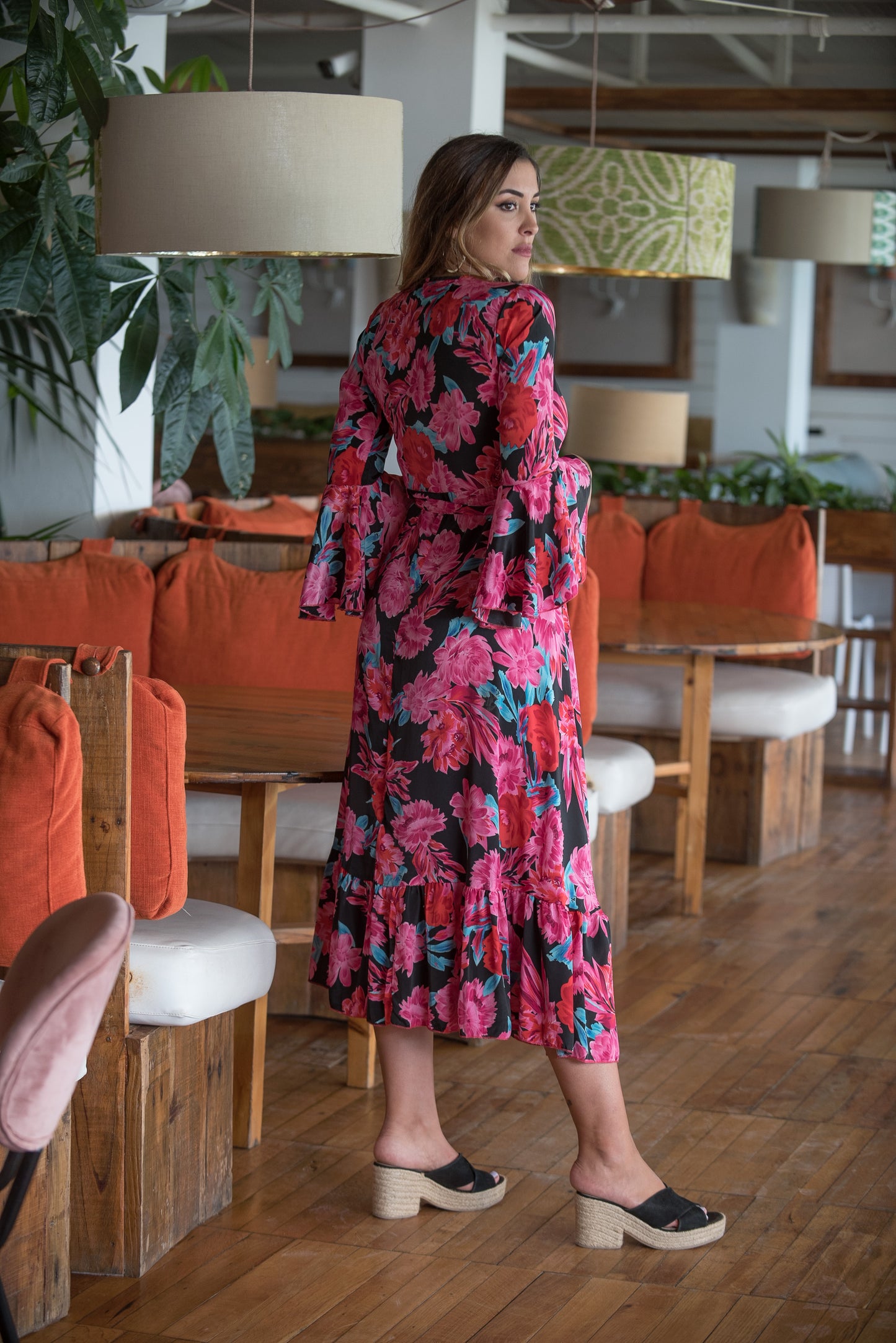 Pink Blossom Wrap Dress