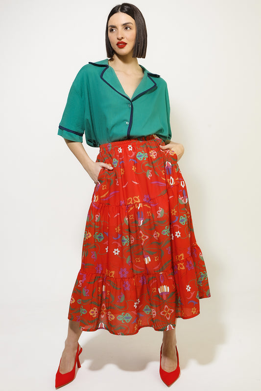 GERANI SKIRT (RED)