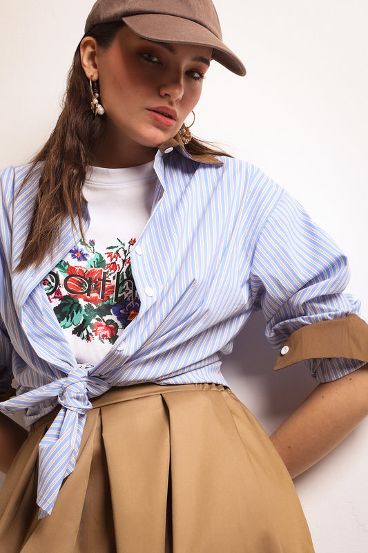 SKY SHIRT (beige lines)