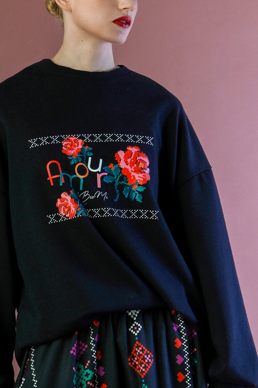 PURE ROMANCE SWEATSHIRT BLACK