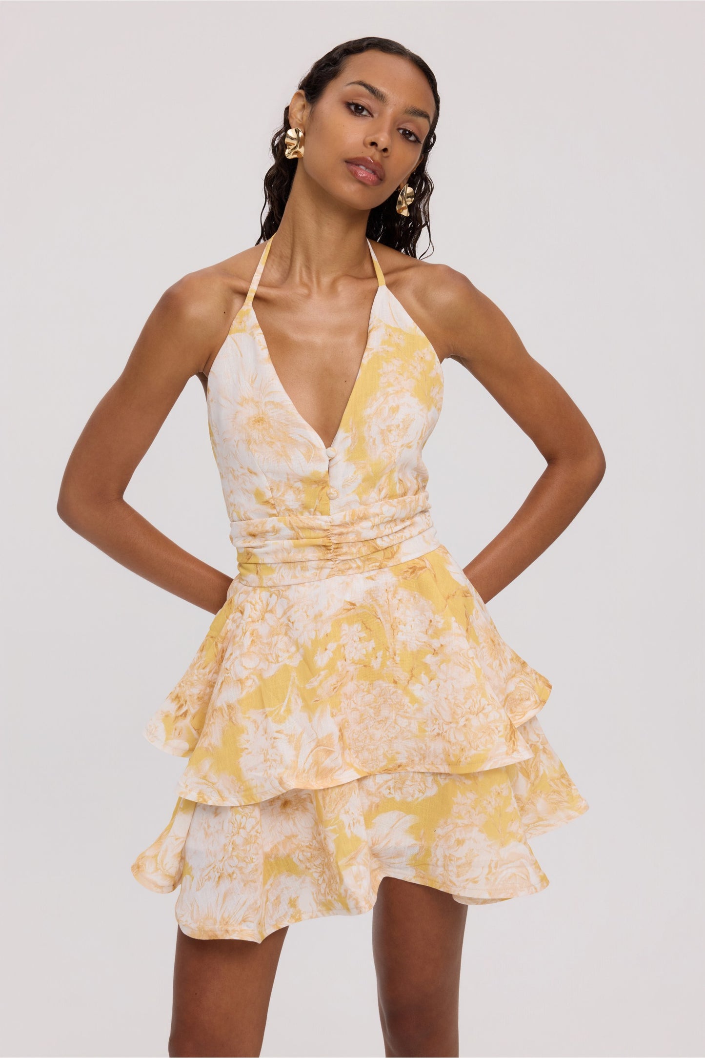 SOLENE LINEN MINI DRESS