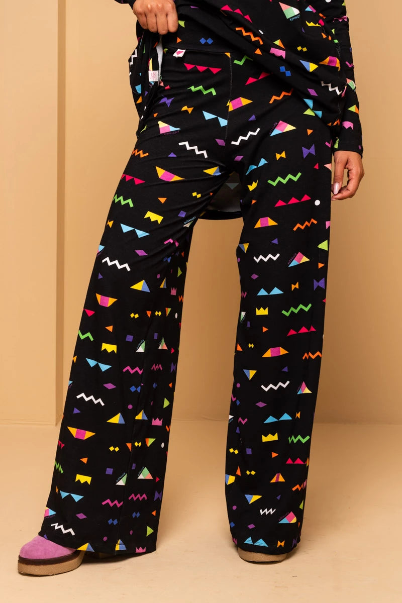 Akita Pants Black Geometrical Abstract Παντελόνα Petit Boutik