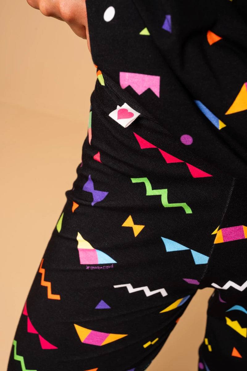 Akita Pants Black Geometrical Abstract Παντελόνα Petit Boutik