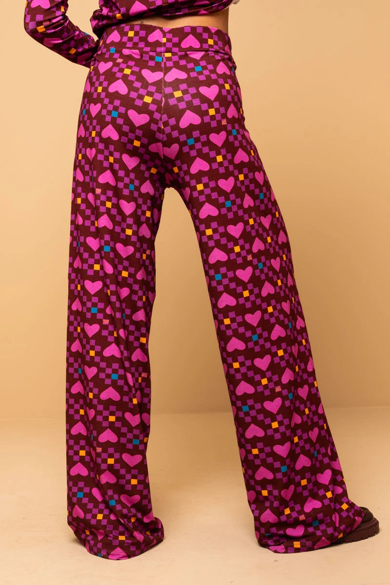 Akita Pants Magenta Hearts Cubes Παντελόνα Petit Boutik