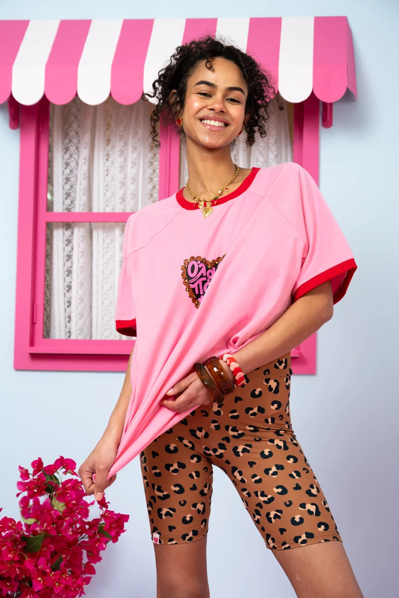 Biker Short Brown Animal Print Leopar Ποδηλατικό Κολάν Petit Boutik