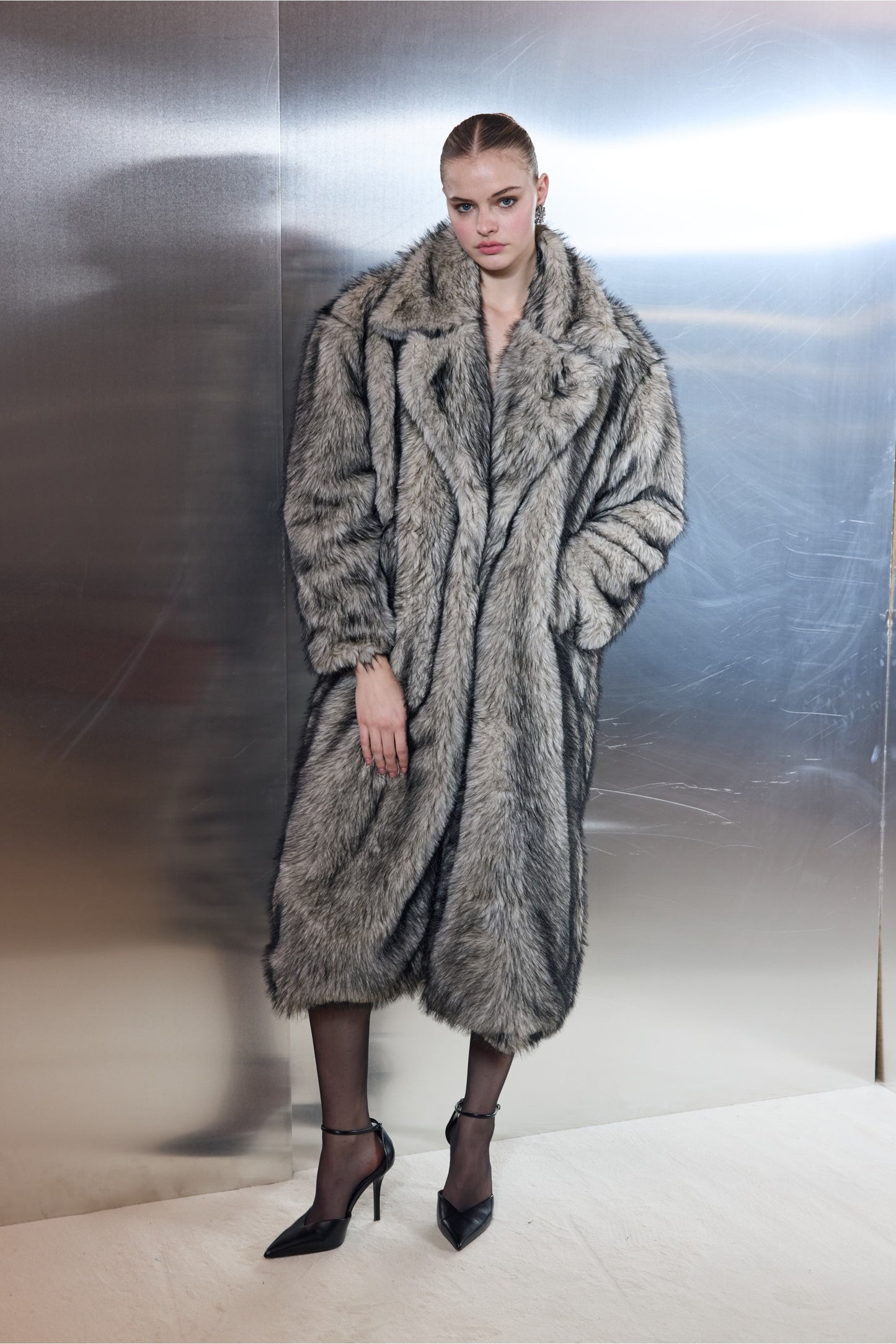 Tromso Fur Blackbeige Long