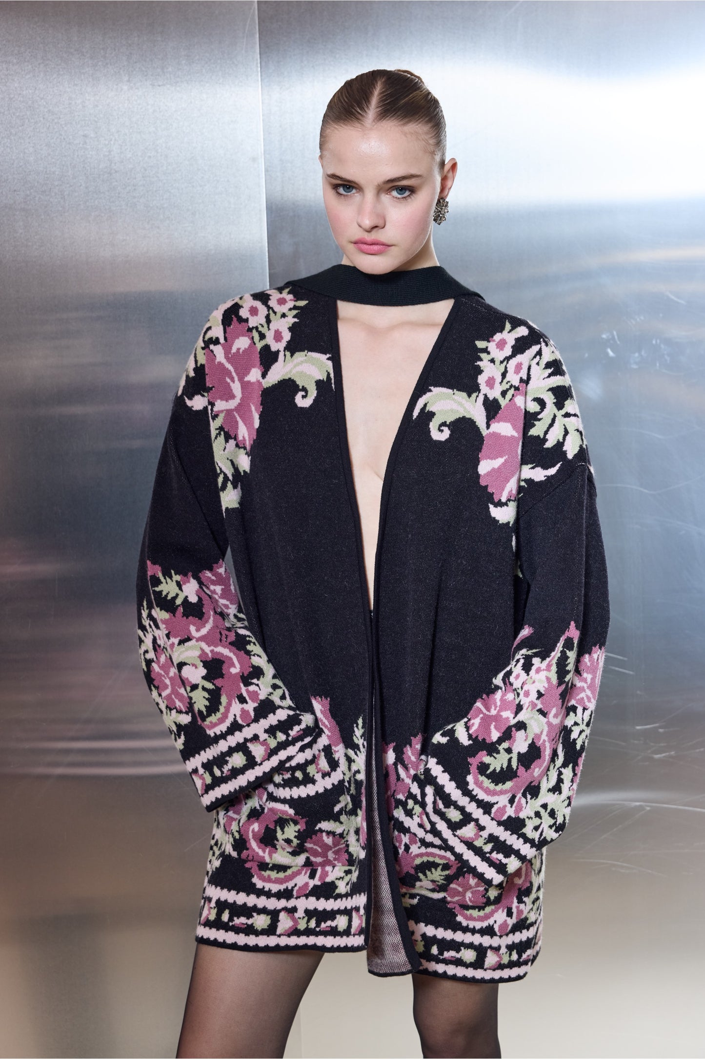 Winter Blossom Knit Cardigan