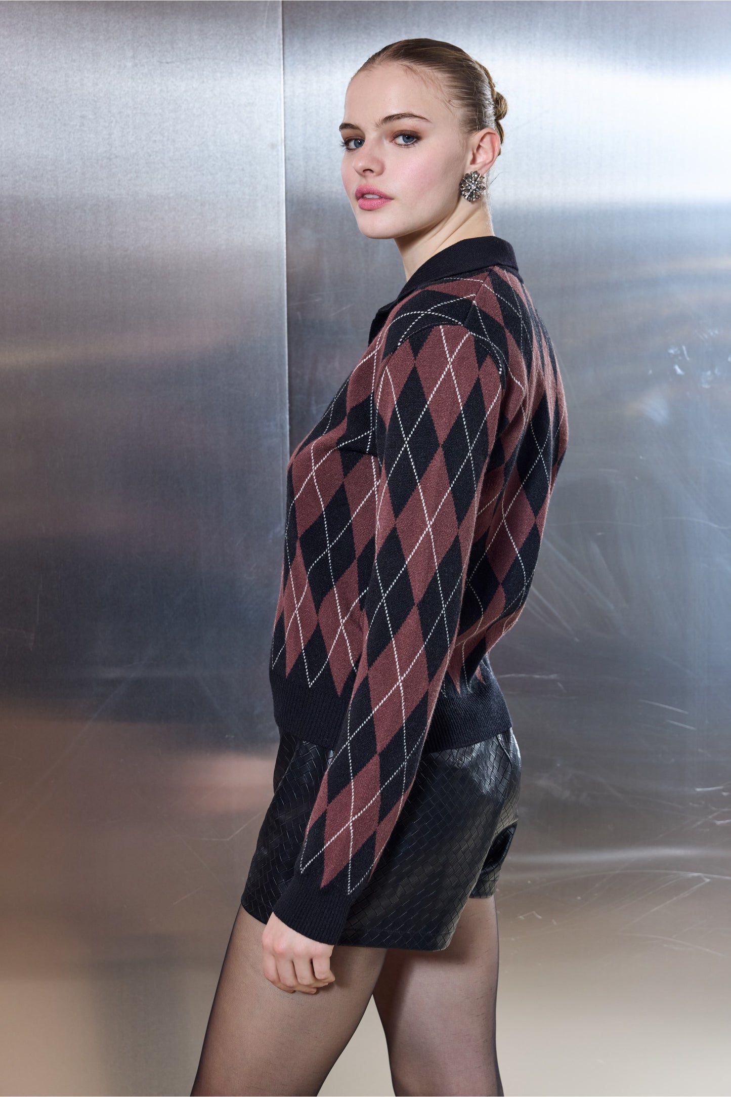 Diamond Soft Viscose Sweater Brown