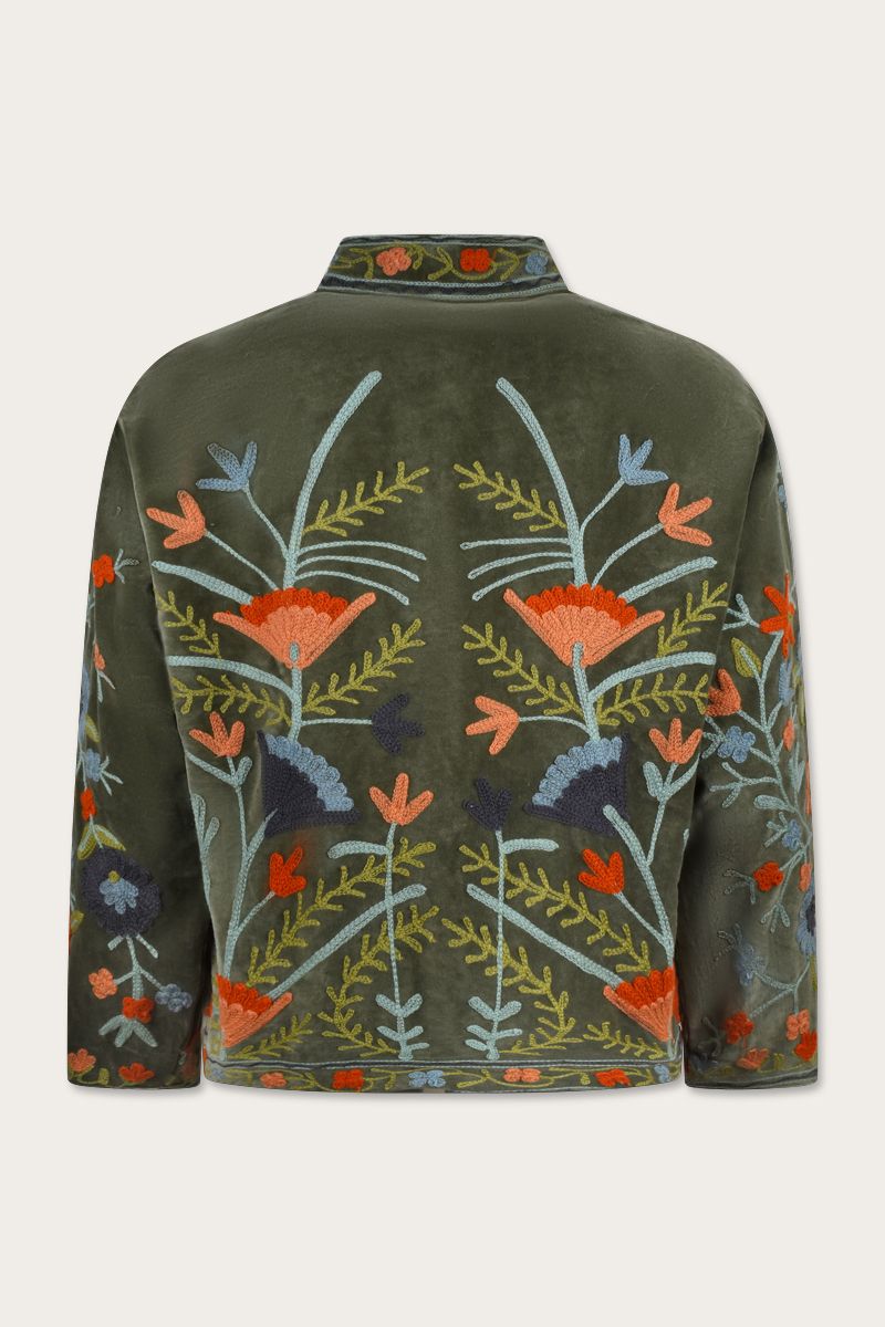 Embroidery Jacket – Olive Green
