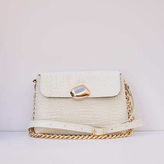 White Croco Medium Donna