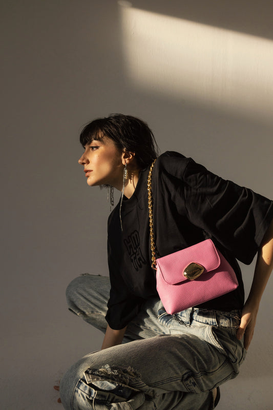 MAYA MINIBAG (Bubblegum dolaro genuine leather)
