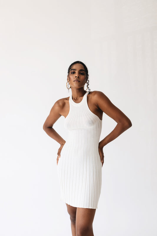 Amalfi knit mini dress off-white