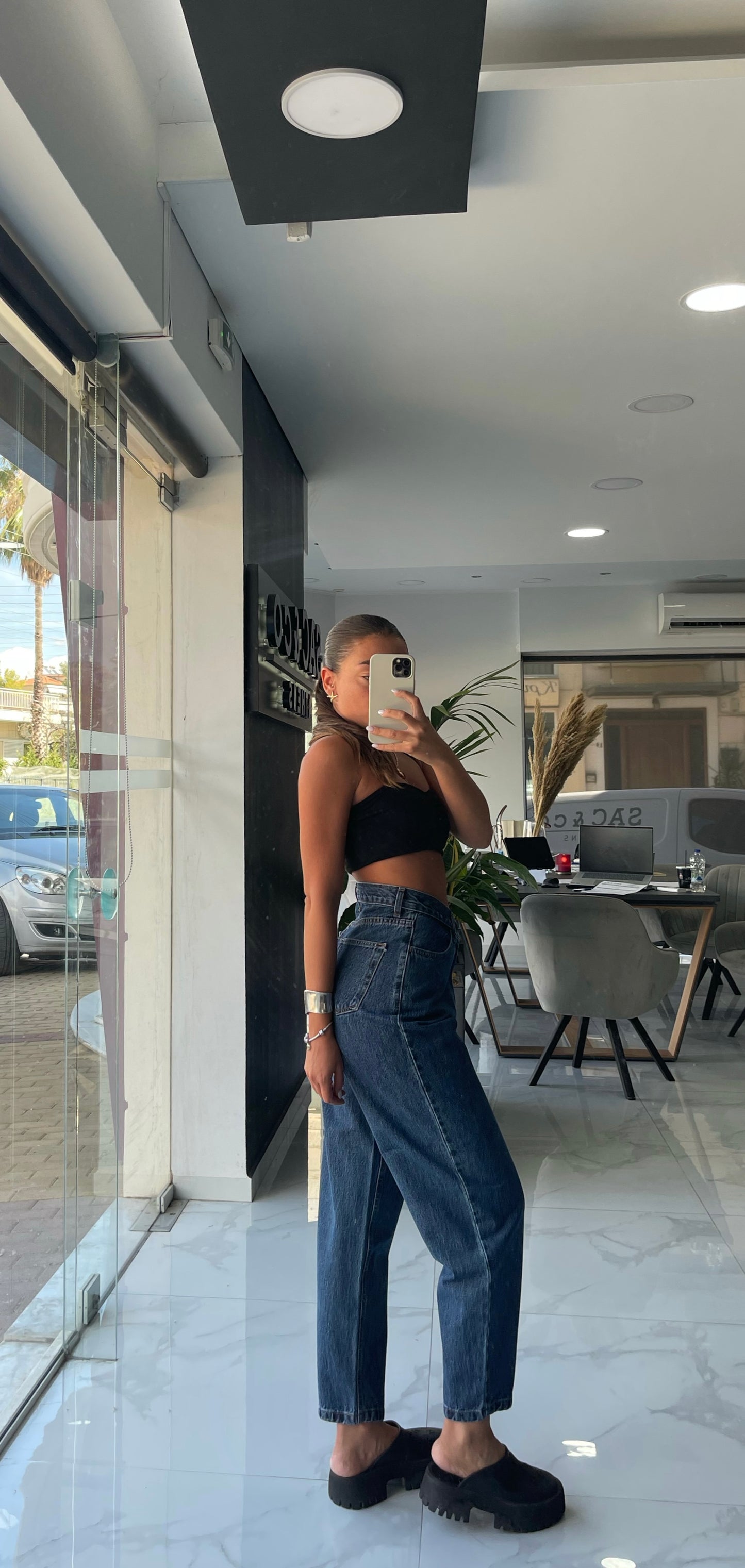 Lima Slouchy Denim  (Dark Blue)