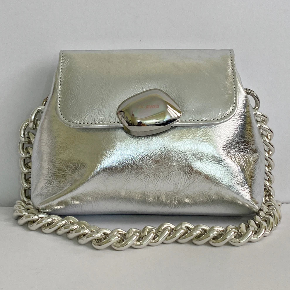 MAYA MINIBAG (silver smooth genuine leather)