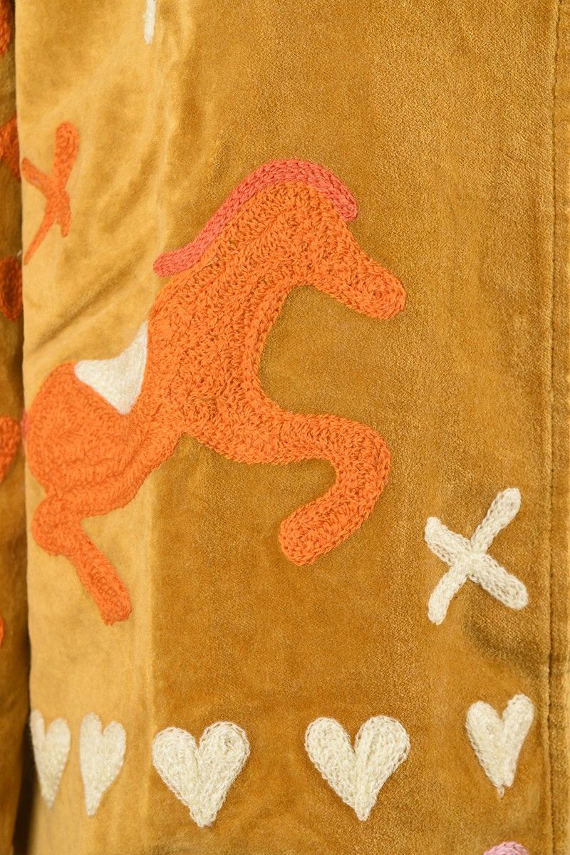 Embroidery Jacket – Golden Yellow with Playful Symbolic Embroidery