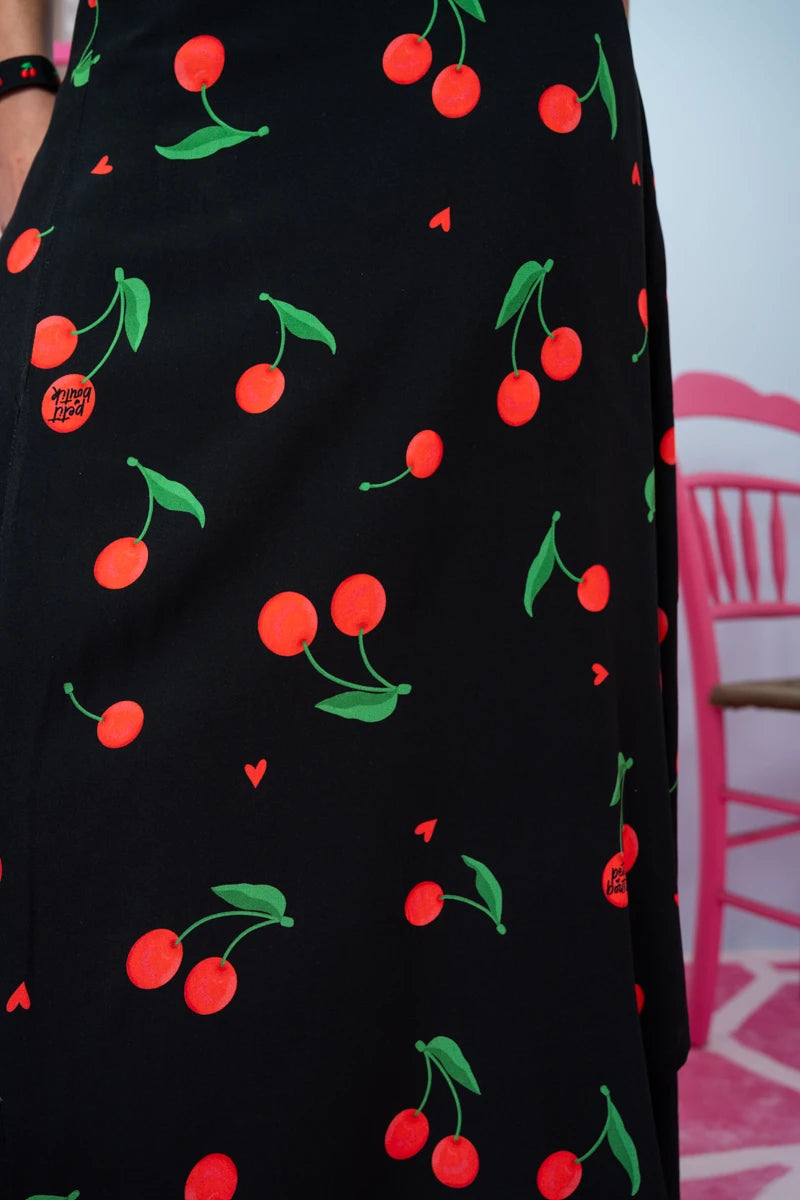 Klara Wrap Skirt Vis Black Cherries Δετή Φούστα Petit Boutik