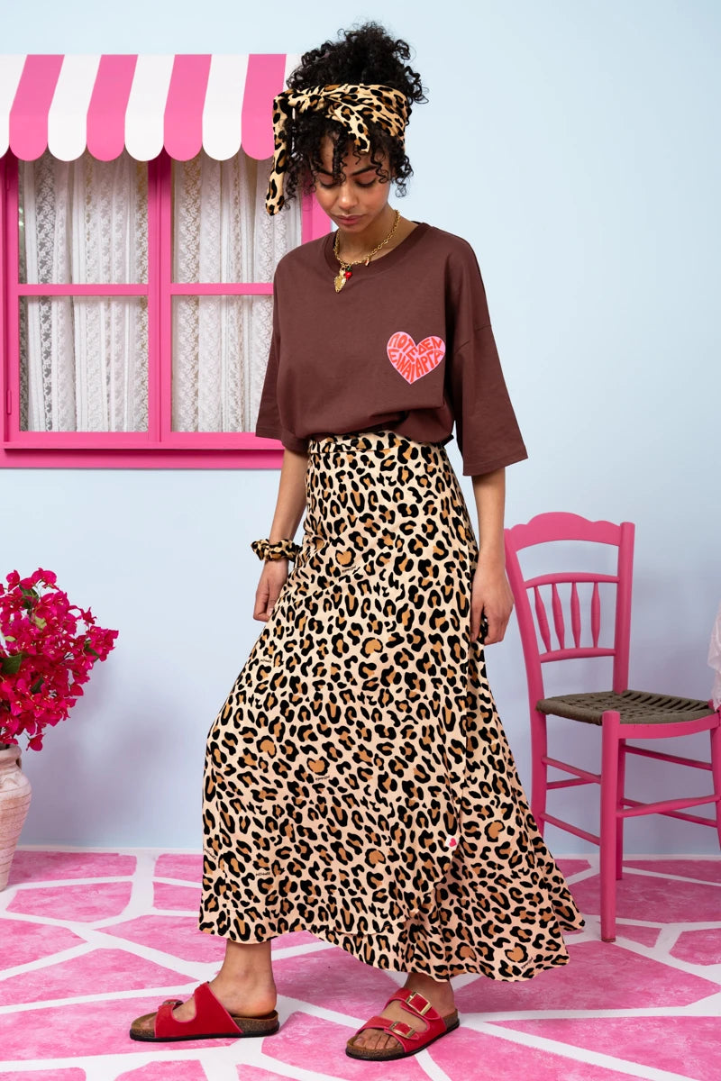 Klara Wrap Skirt Vis Leopar Sand Δετή Φούστα Petit Boutik