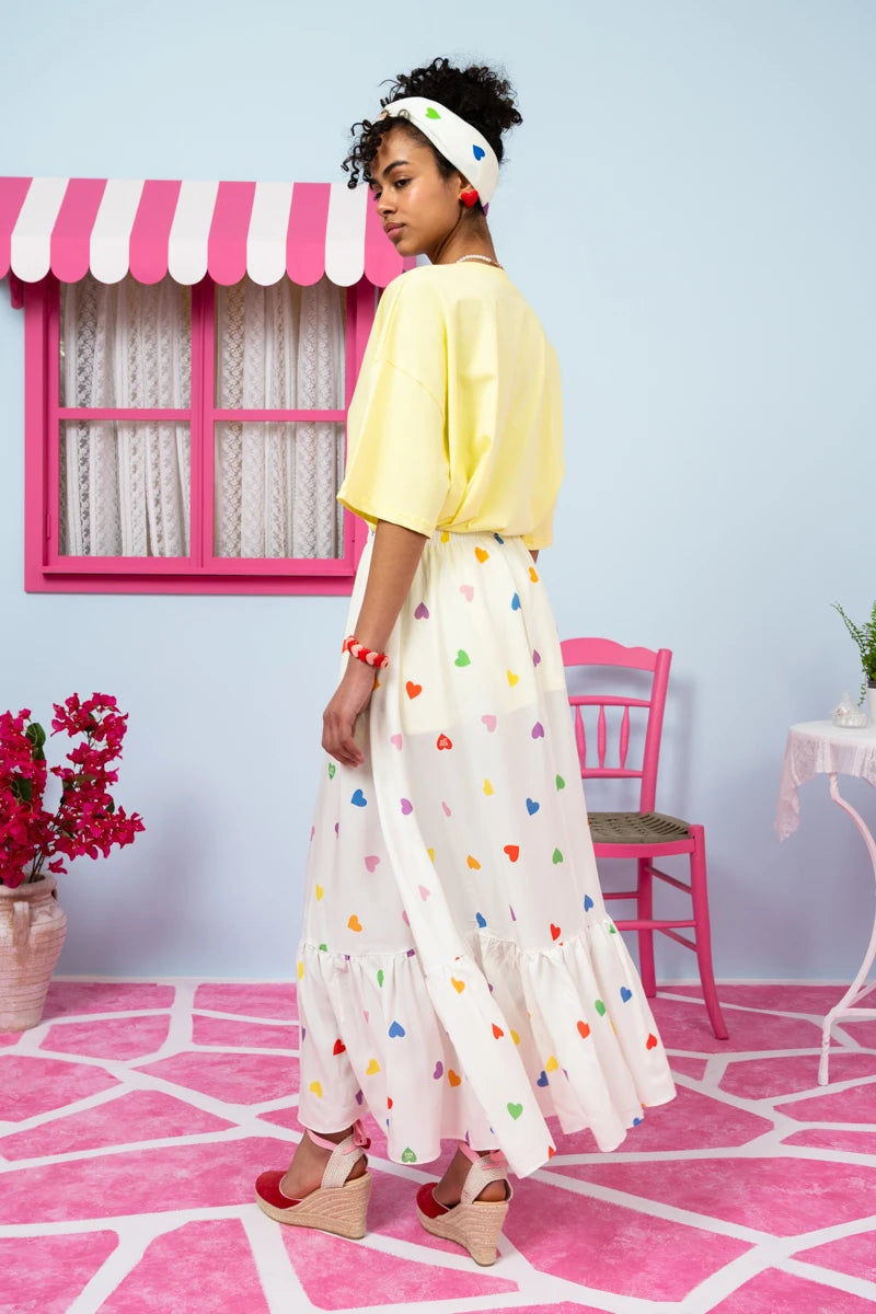 Marea Skirt Vis Cream Hearts Rainbow Color Φούστα Petit Boutik
